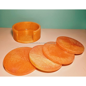 Posavasos de mármol bicolor de resina artística hechos a mano elegantes vasos de dos tonos Decoración de mesa moderna y elegante duradera - Product Image 6