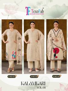 Colección de Kurti-Pant y Dupatta de Algodón Tejido a Mano con Bordado, Aspecto Elegante, la Mejor Tela, Fabricante de la India - Product Image 5
