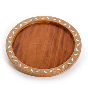 ถาดเสิร์ฟไม้ถูพื้นไม้รูปไข่ถาดช็อคโกแลตฝังมุกสำหรับลูกอมและขนมหวานถาดเสิร์ฟตกแต่ง - Product Image 3