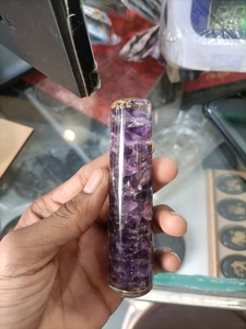 Venta al por mayor REIKI Chakra símbolo cristal amatista orgón varita piedra de cristal Natural utilizado para la curación y el espíritu energía orgón varita - Product Image 2