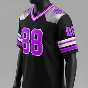 Camisetas de Fútbol Americano Sublimadas con Logotipo Personalizado, Transpirables, de Manga Corta, Duraderas, para Equipos, en Oferta - Product Image 4