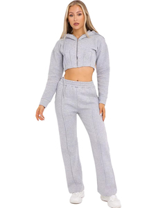 Conjunto Deportivo Informal Negro para Mujer, Sudadera Corta con Capucha y Pantalones Jogger Ajustados, Ropa Deportiva Cómoda - Product Image 2