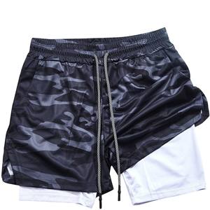 Shorts de sport double couche personnalisés en gros, fabricant et fournisseur OEM, polyester 150-220 GSM, marque privée, production en vrac - Product Image 4