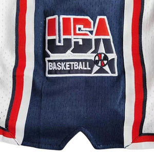 Pantalones Cortos de Baloncesto Retro USA Dream Team 1992, Malla Vintage con Bordado Tackle Twill, Estilo Urbano, para Entrenamiento Deportivo, Venta al Por Mayor - Product Image 6
