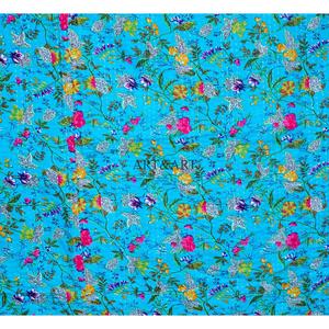 Colcha Kantha Étnica Vintage Hecha a Mano en Rajastán, India, Colcha Kantha de Algodón Cosida a Mano, Colcha de Retazos para Hotel - Product Image 2