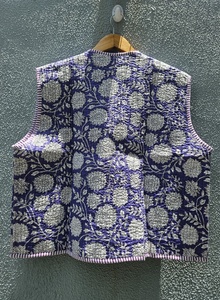 Plus Size <b>Men's</b> Floral Embroidered Quilted <b>Vest</b> V-Neck Cotton Bamboo Fiber Casual Autumn Loose Cotton Bamboo gift for her - Product Image 6