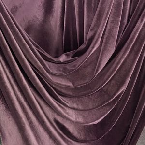 Premium Purple Wine Velvet Fabric Woven 100% Polyester Soft Medium Weight Brushed Wrinkle Resistant Breathable Girls Curtain - Product Image 3