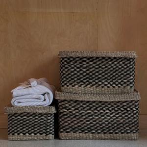 Panier élégant en jonc de mer avec couvercle, panier de rangement fait main, vente en gros, écologique, fabriqué au Vietnam - Product Image 4