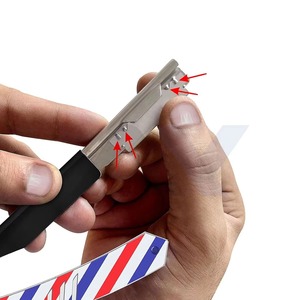 Rasoir droit pliable classique pour hommes, pour la sculpture de la barbe, rasoir de barbier avec lame à verrouillage coulissant, rasage humide classique - Product Image 4