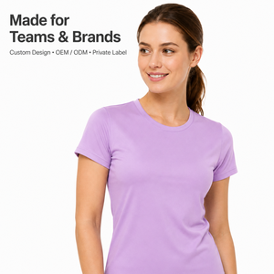 Camiseta Deportiva de Manga Corta Personalizada para Mujer, para Gimnasio, Entrenamiento, Fitness, Marca Privada OEM - Product Image 5