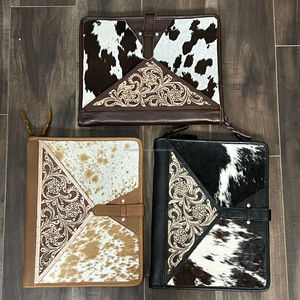 Porte-documents en cuir de vachette véritable avec fermeture éclair, organiseur à anneaux, bloc-notes, organiseur professionnel Super Septembre - Product Image 2