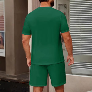 Conjuntos Deportivos de Verano para Hombre, a la Moda, de Algodón, con Color y Logotipo Personalizables, Camiseta de Manga Corta de Secado Rápido y Pantalones Cortos - Product Image 2