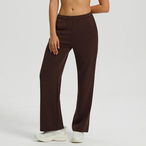 Pantalon de jogging color block taille haute coupe ample jambe droite avec poches, confortable et respirant pour le fitness et le yoga - Product Image 4