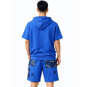 Wholsale 2026 Men Hoodie Shorts <b>Set</b> Streetwear Printed Tracksuit Casual Sportswear Custom Logo Summer 2 Piece Outfit Men - Product Image 2