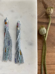 Handcrafted Trendy <b>Top</b> Selling Beaded Drop <b>Earrings</b> Customizable color Big Seed Bead Embroidery Full Embroidered Beaded <b>Earrings</b> - Product Image 4