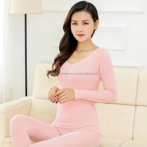 Women's Sexy <b>Slim</b> Long Johns New Design Breathable Cotton Thermal Pajamas Warm Intimate Ladies Sets - Product Image 4