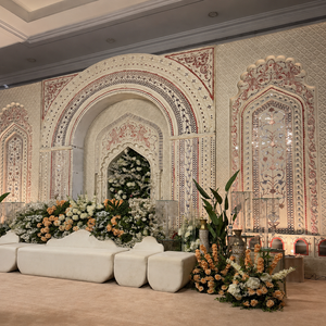 Professional Modern Wooden Mosaic Theme <b>Mirror</b> Wedding Stage for Outdoor Use Shobha Jain Impex Delhi India - Product Image 1