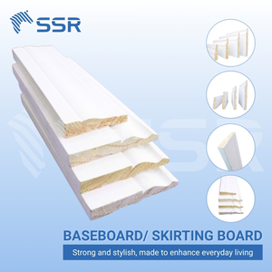 Rodapié de madera de pino preimpregnada SSR duradero y listo para pintar para decoración de paredes interiores, acabados y renovaciones de casas - Product Image 4