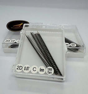 Extensions de cils volume ultra-rapides Easy Fan Lash Clusters 3D 4D 5D 6D pré-fabriquées en PBT coréen 0.05 0.07, douces, longueurs mixtes - Product Image 6
