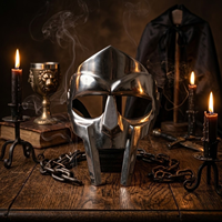Masque de gladiateur romain de qualité supérieure |   Réplique de casque de guerrier médiéval en acier, costume de cosplay, objet de collection, cadeau de luxe
