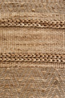 Tapis rayé léger en jute et coton naturel non teint, fait main, moderne, pour la maison et le bureau