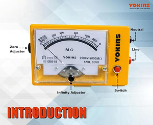 Testeur d'isolation analogique 2500V 5000MΩ, testeur fonctionnant sur piles |   Fabriqué en Inde |   Haute précision ±5% |   Testeur IR pour moteur - Product Image 2