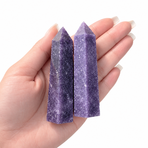 Genuine <b>Top</b> Quality Natural Lepidolite Tower <b>Crystal</b> Point Polished Purple Gemstone For Healing Reiki Meditation Home Decoration - Product Image 5