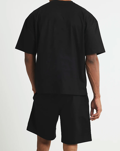 New Customizable Breathable Summer T-Shirt Satin Polyester Shorts <b>Set</b> Crew Neck Seamless Fusing Heat-Transfer Printed Men's - Product Image 1
