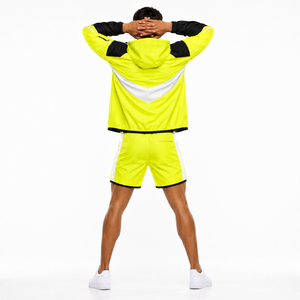 Ensemble de survêtement pour homme personnalisé, veste coupe-vent et short en polyester imperméable et réfléchissant, coupe-vent avant, vêtements de sport, jogging - Product Image 2