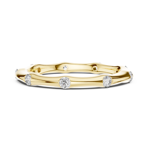 Anillo de compromiso de lujo con diamantes cultivados en laboratorio de corte brillante, chapado en oro amarillo de 18 quilates y rodio, estilo minimalista para fiesta. - Product Image 2