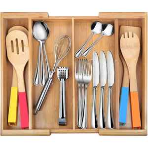 Wooden Cutlery Holder with Napkin Holder <b>Kitchen</b> Utensil Organizer Spoon Fork Knife Storage Countertop <b>Table</b> Stand - Product Image 3