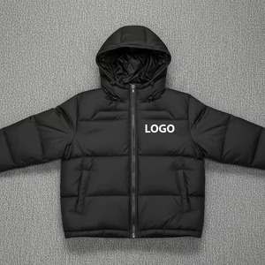 Men's Wholesale Winter Puffer Bomber <b>Jacket</b> Hoodie Streetwear Custom Printing Thick <b>Padded</b> Canvas Front Customizable <b>Waterproof</b> - Product Image 3