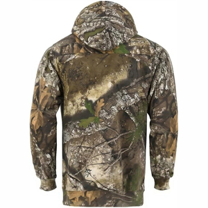 Custom 100% Cotton Pullover Hoodie Closure Embossed Print Design Lining Winter Hunting Camo Hoodie Plain Dyed Hunting Hoodie - Product Image 2