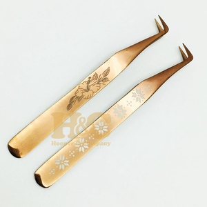 Pince à épiler pour extensions de cils en or rose, gravée au laser, en acier inoxydable, antidérapante, à pointe fine, durable, testée à la main, personnalisée - Product Image 2