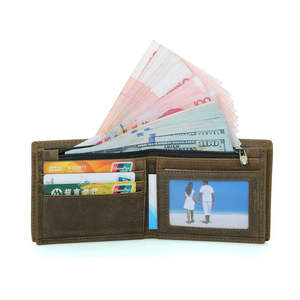 กระเป๋าสตางค์ผู้ชายหนังแท้แบบบางใส่สบายสไตล์ใหม่คุณภาพดีเยี่ยม - Product Image 4