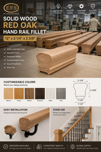 Pasamanos de Madera de Roble Blanco Premium 6010 con Filete |   Barandillas contemporáneas de madera maciza para escaleras - Product Image 2