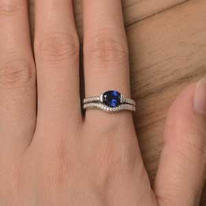 Blue 1CT Oval Cut Moissanite Diamond Classic <b>Solitaire</b> <b>Ring</b> Set Original 925 <b>Silver</b> Anniversary Party Gift Jewelry For Lovers - Product Image 2