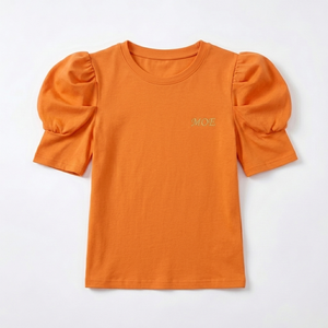 2026 New Design Womens Cropped <b>Top</b> Lady Casual Elegant <b>Tops</b> Customizable Logo Branding women's shirt DTG Fashion Puff Sleeve - Product Image 3