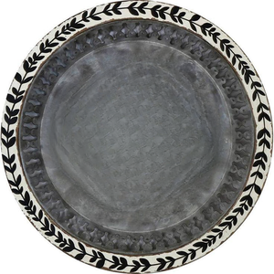Bandeja Navideña Rectangular Rústica de Metal Galvanizado con Asas de Madera Hechas a Mano, Ideal para Decoraciones de Bodas, Festivales y Fiestas - Product Image 3