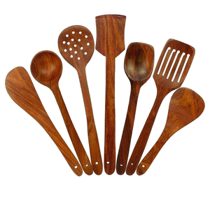 Cuillères de cuisine et de service en bois d'acacia, cuillères à mélanger en bois naturel pour restaurants et hôtels - Product Image 1