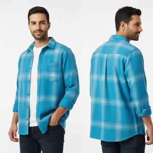 Flannel Shirt Premium Brushed Cotton Flannel Shirt Plaid Casual Button <b>Down</b> Shirt Supplier Wholesale Flannel Shirt - Product Image 5
