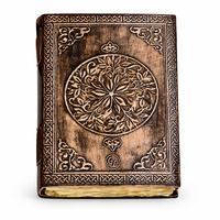 Diario de Cuero Vintage Luna Moth Triple Moon, Ecológico, Hecho a Mano, Grimoire, Cuaderno de Brujería, Venta al Por Mayor