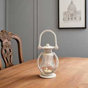Vintage Glass <b>Candle</b> Holder Metal Decorative <b>Candle</b> Lantern Garden Hanging <b>Candle</b> Holder <b>Small</b> Lantern with Glass Shade - Product Image 3