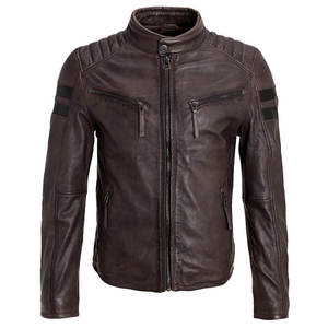 Best-Premium Quality Men's Genuine Cow Skin Leather <b>Jacket</b> 2026 Winter Canvas Hooded Moto & <b>Biker</b> Style Customizable OEM Service - Product Image 1