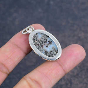 Colgante de Plata de Ley 925, colgante de piedras preciosas de alta calidad, joyería hecha a mano, colgante Vintage para regalo, joyería de diseñador Larimar - Product Image 6