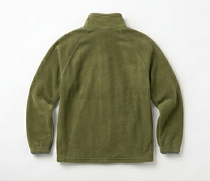 Veste en polaire vert olive pour homme, fermeture éclair intégrale, col montant, décontractée, respirante, en polyester tricoté, pour l'automne, coupe classique - Product Image 2