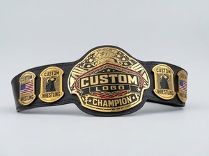 Ceinture de champion du monde de lutte personnalisée en or, en cuir noir, pour le championnat de boxe, d'MMA et d'entraînement, équipement de lutte personnalisé - Product Image 1