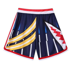 Shorts de sport de basketball pour hommes, design personnalisé, double couche, maille épaisse, taille élastique, impression par sublimation intégrale, taille XXL - Product Image 2