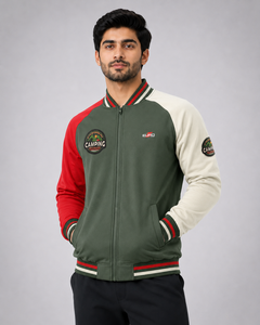 <b>Men</b> Compact <b>Varsity</b> <b>Jacket</b> Classic Letterman Baseball <b>Bomber</b> Coat Lightweight Soft Fabric Compact <b>Varsity</b> <b>Jacket</b> Front Casual - Product Image 1