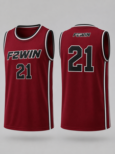 F2WIN Basketball Jersey White <b>Blue</b> <b>Mesh</b> Sleeveless Tank <b>Top</b> Breathable Quick Dry Sublimated Print Adult Unisex Regular Fit OEM - Product Image 4